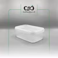 ظرف یکبار مصرف مایکروویوی مستطیل 1500cc پولاد پویش با درب (120عددی)