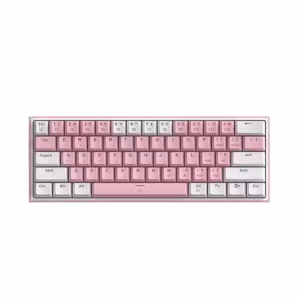 کیبورد گیمینگ ردراگون مدل Redragon Fizz K617-RGB Pink/White