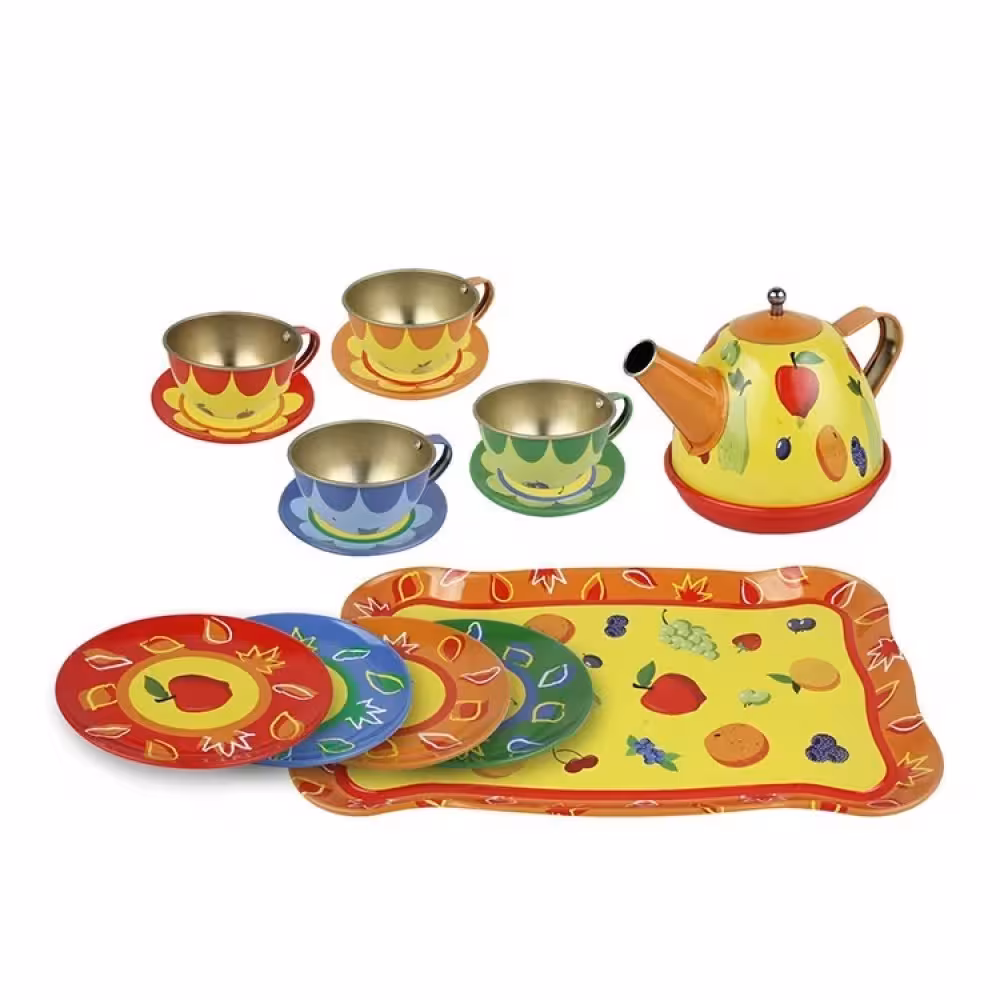 ست ظروف چایخوری فلزی 14 تکه طرح میوه