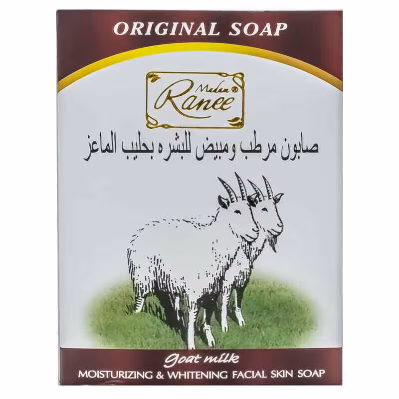 صابون شیر بز مرطوب کننده و سفید کننده Madam Ranee وزن 100 گرم