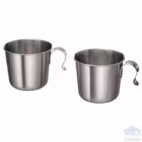 ماگ مسافرتی استیل، برند IKEA، مدل GRILLTIDER، ست 2 عددی