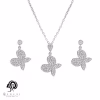 نیم ست نقره زنانه پروانه مدل NI B73