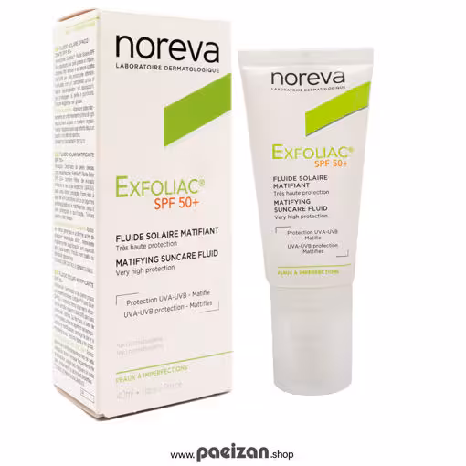ضد آفتاب فلوئیدی مات کننده اکسفولیاک EXFOLIAC نوروا  SPF50