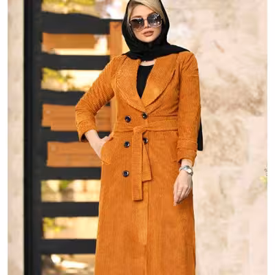 مانتو اسپرت زنانه کبریتی یقه آرشال سایز بزرگ