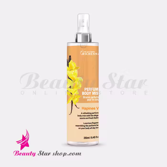 خوشبو کننده بدن (بادی میست) ریچنا مدل HAPINESS VANILLA حجم 250 میلی لیتر