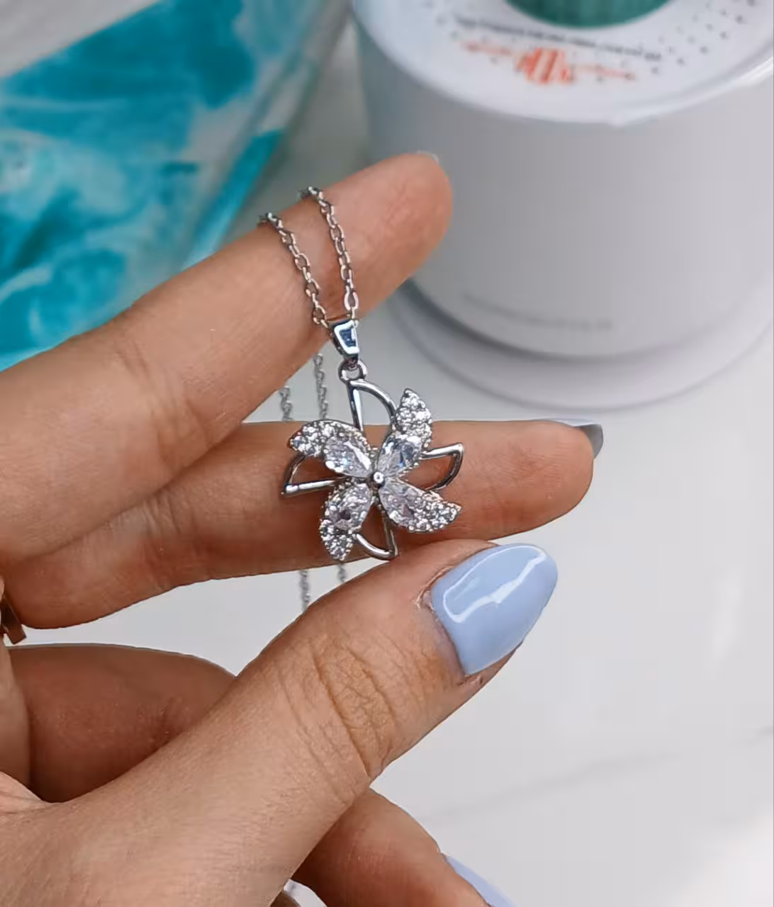 گردنبند سوارسکی جنس استیل