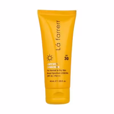 کرم ضد آفتاب و ضدلک بیرنگ لافارر مدل SPF30، مناسب پوستهای خشک و معمولی، حجم 40 میلیلیتر