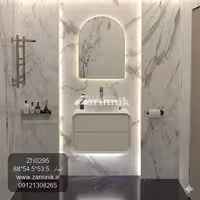 روشویی کابینتی مدرن، جنس سرامیک، رنگ سفید، کد ZN0295، برند زرین نیک