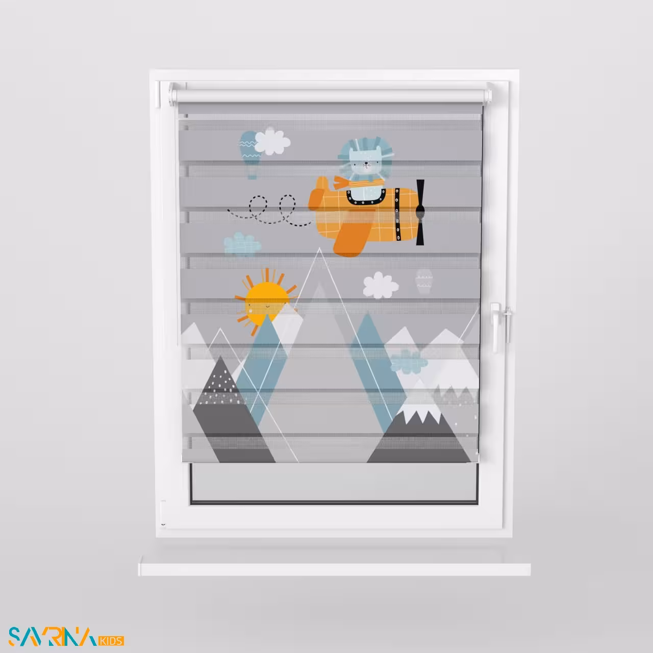 پرده زبرا بچگانه طرح شیر خلبان کد A3039