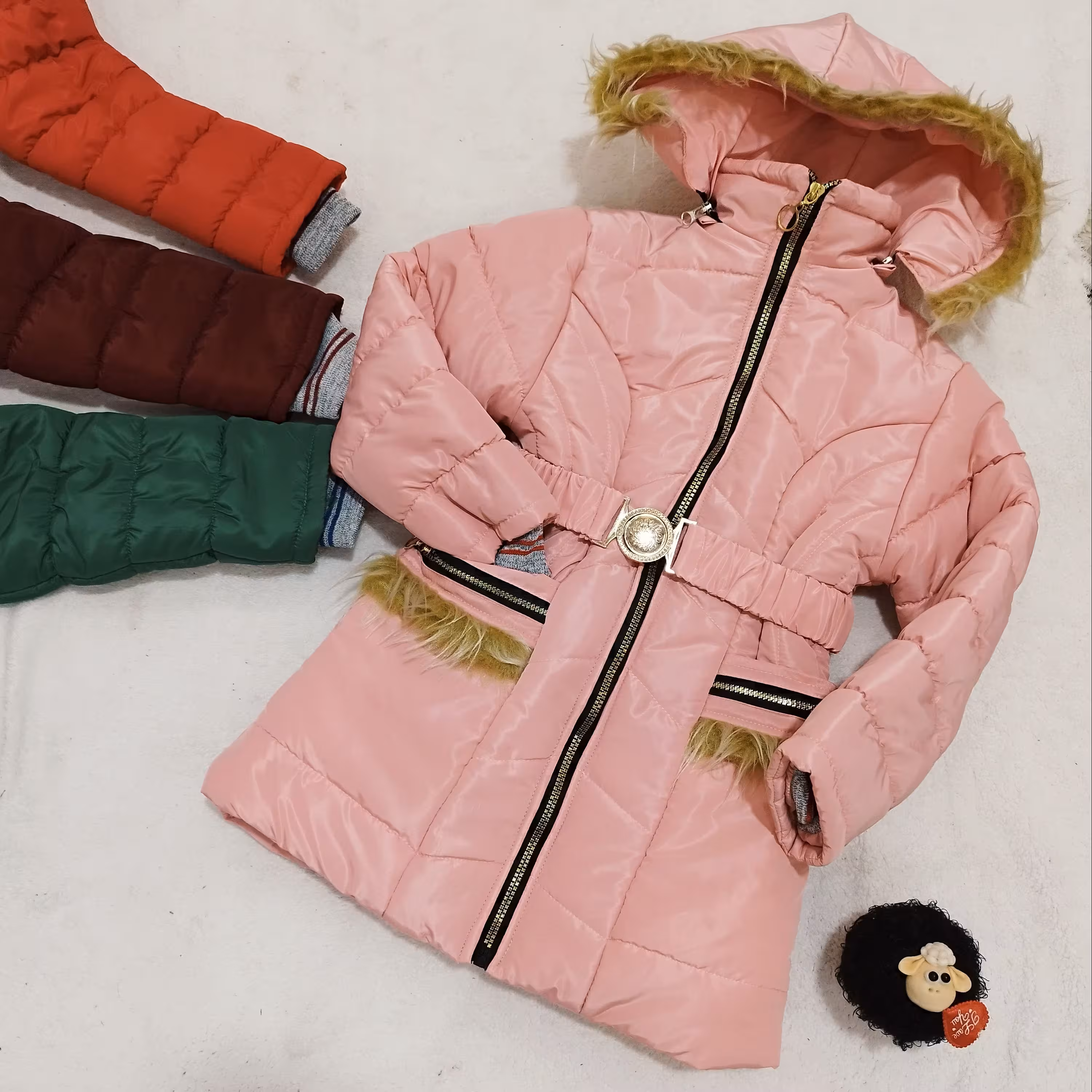 کاپشن داخل خز بره ای دخترانه مناسب 9 تا14 سال 