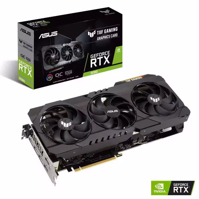 کارت گرافیک ایسوس TUF Gaming GeForce RTX™ 3080 OC Edition، حافظه 10 گیگابایت GDDR6X