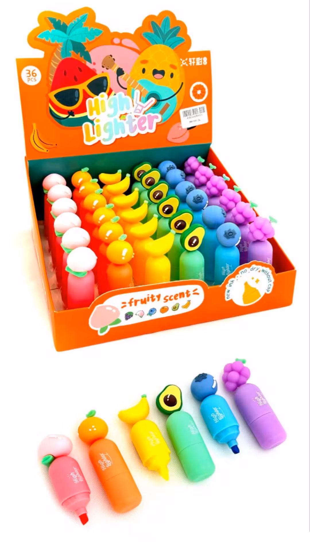 هایلایتر فانتزی طرح میوه طرح جدید و کیوت بسته 6عددی