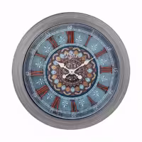 ساعت دیواری چوبی مدل آنتیک  تلفیق با چرم کد 711