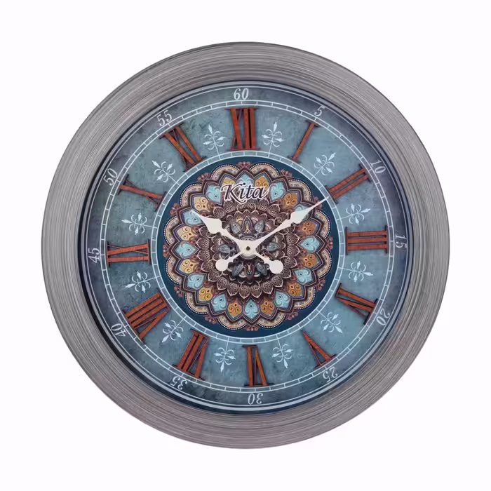 ساعت دیواری چوبی مدل آنتیک  تلفیق با چرم کد 711