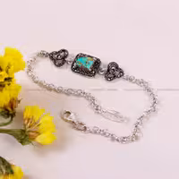 دستبند فیروزه زنانه کد 14657 - جواهری مشاهیر