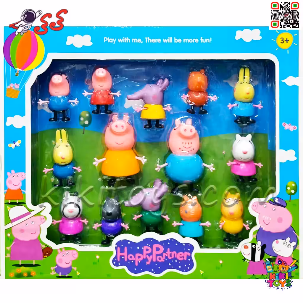 فیگور پپا پیگ ست 14 عددی – شخصیت‌های محبوب کارتونی، مدل 1832  peppa pig