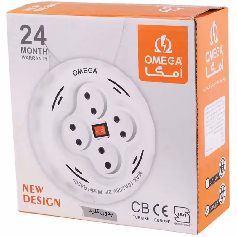 رابط برق 4 خانه جمع شو OMEGA R4500 10M