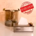 سالینو سطل و دستمال انتیک پروانه استوانه شیشه ترک 416P