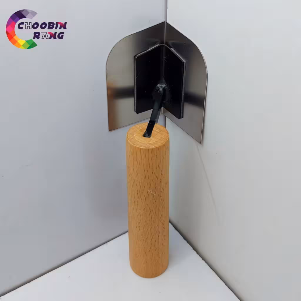 ماله گوشه زن استیل دسته چوبی درجه یک