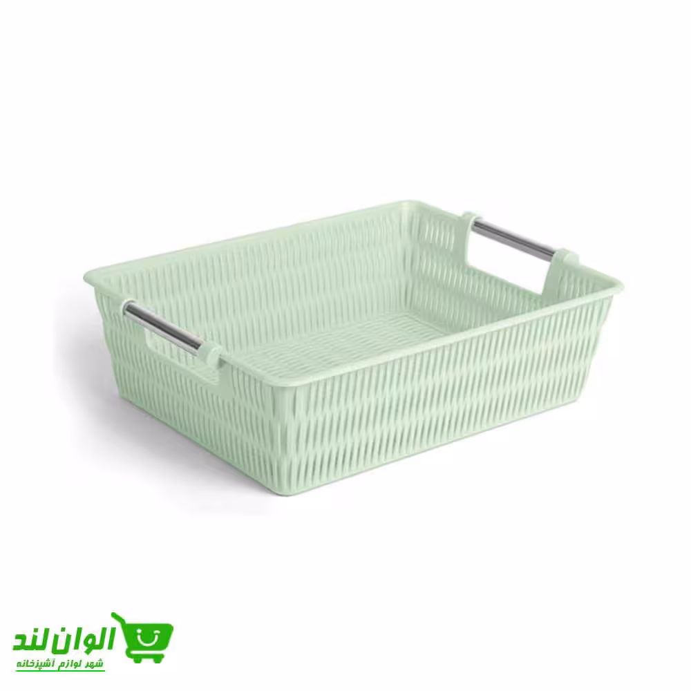 سبد ارگانایزر بامبو لیمون مدل دسته استیل سایز 2 کد 22002