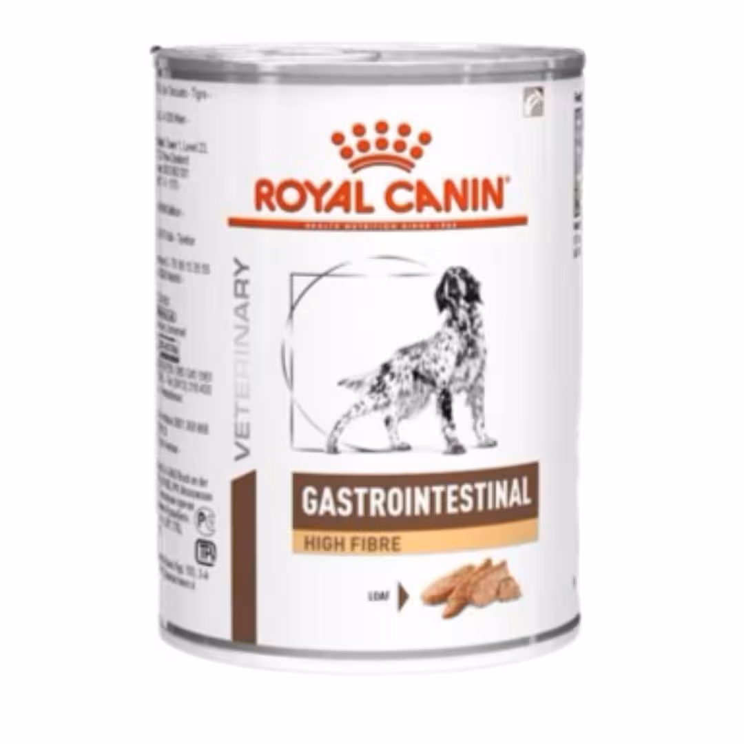 کنسرو سگ بالغ مدل Gastrointestinal High Fibre رویال کنین 410 گرم