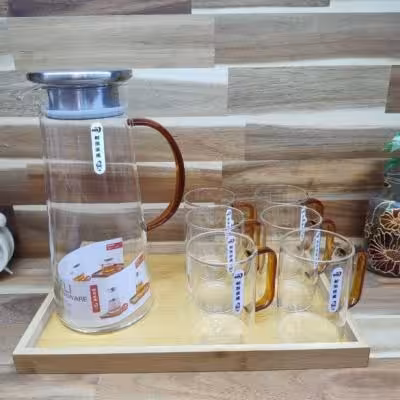 پارچ لیوان پیرکس سینی دار DELI