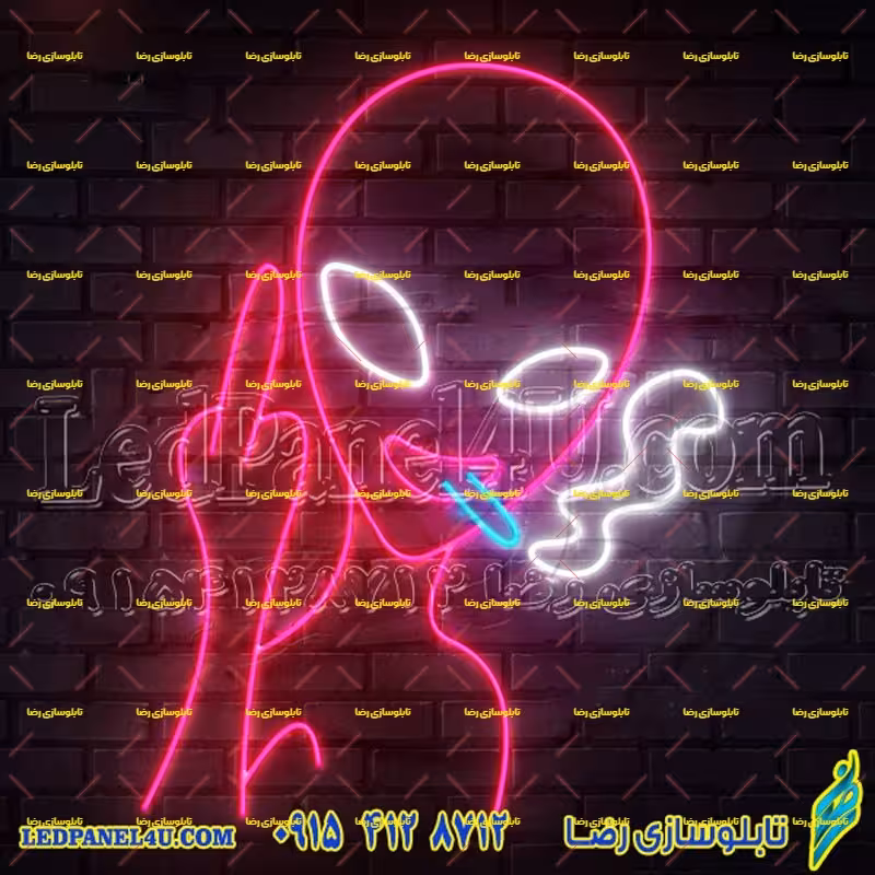 تابلو نئون فلکسی آدم فضایی کد 17039