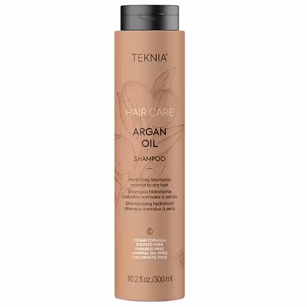 شامپو آبرسان بدون سولفات لاکمه سری Teknia مدل Argan Oil مناسب موهای معمولی و خشک حجم 300 میل