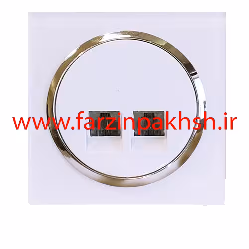پریز سوکت تلفن دوقلو(4خط) توکار دلند مدل آوا پلکسی قاب سفید