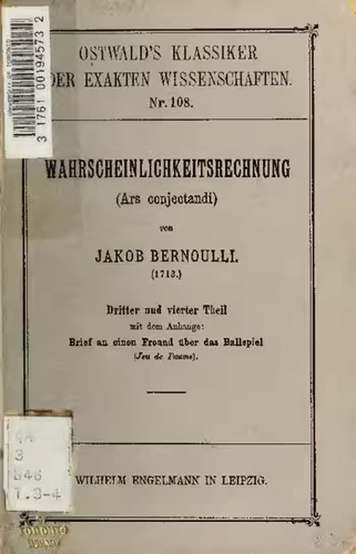 خرید و دانلود نسخه کامل کتاب Wahrscheinlichkeitsrechnung (Ars conjectandi, 1713)
