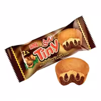 کیک تاینی دوقلو کرمدار کاکائویی فندقی وزن 60 گرم