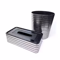 ست جای دستمال و سطل زباله تایلندی بازن پلاستیک