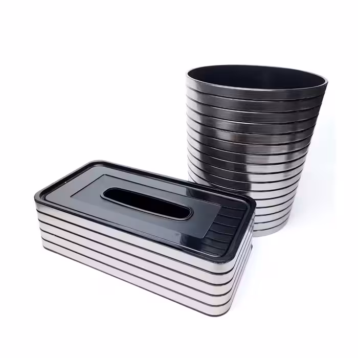 ست جای دستمال و سطل زباله تایلندی بازن پلاستیک