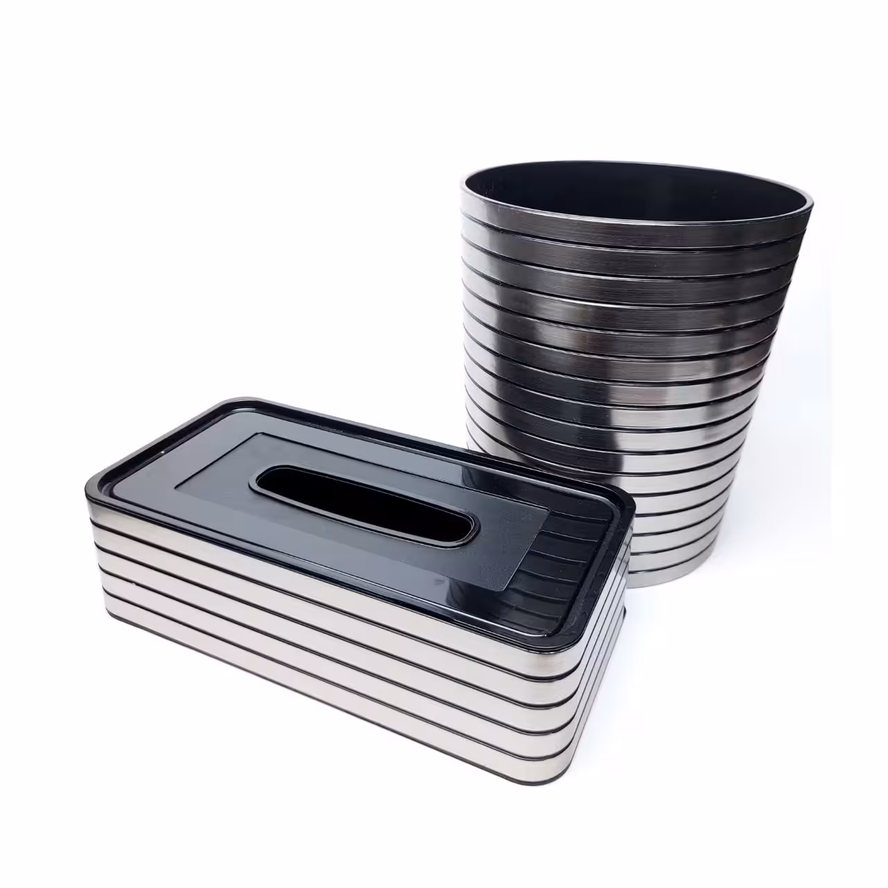 ست جای دستمال و سطل زباله تایلندی بازن پلاستیک