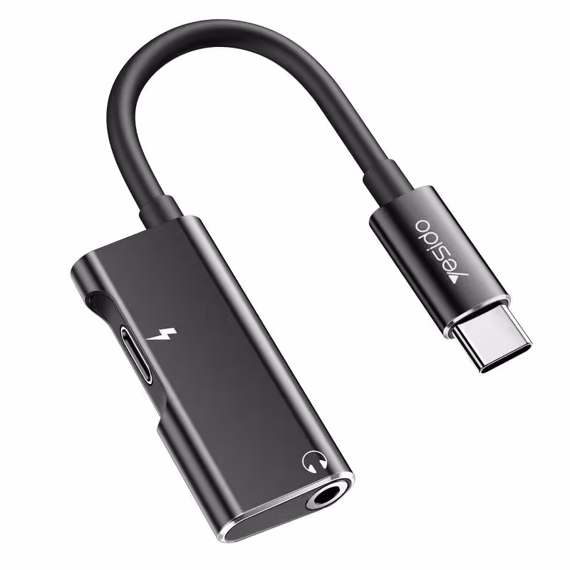 مبدل Aux به Type-C با قابلیت شارژ یسیدو YESIDO YAU22