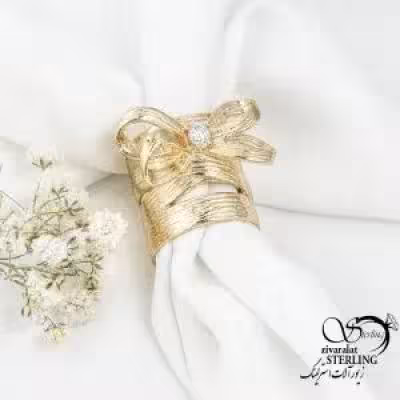انگشتر پاپیونی فری سایز طرح طلا کد 16294