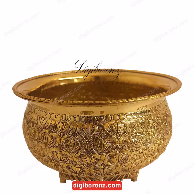 شکلات و آجیل خوری برنجی هندی مدل قلم دست سایز بزرگ ( شکلات خوری برنزی )