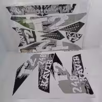 برچسب (آرم) کامل تریل T2 کویر سفید مشکی WR