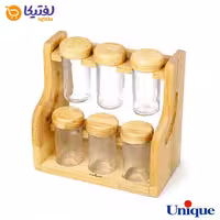ست ادویه یونیک پایه دار چوبی 6 عددی UN-1500