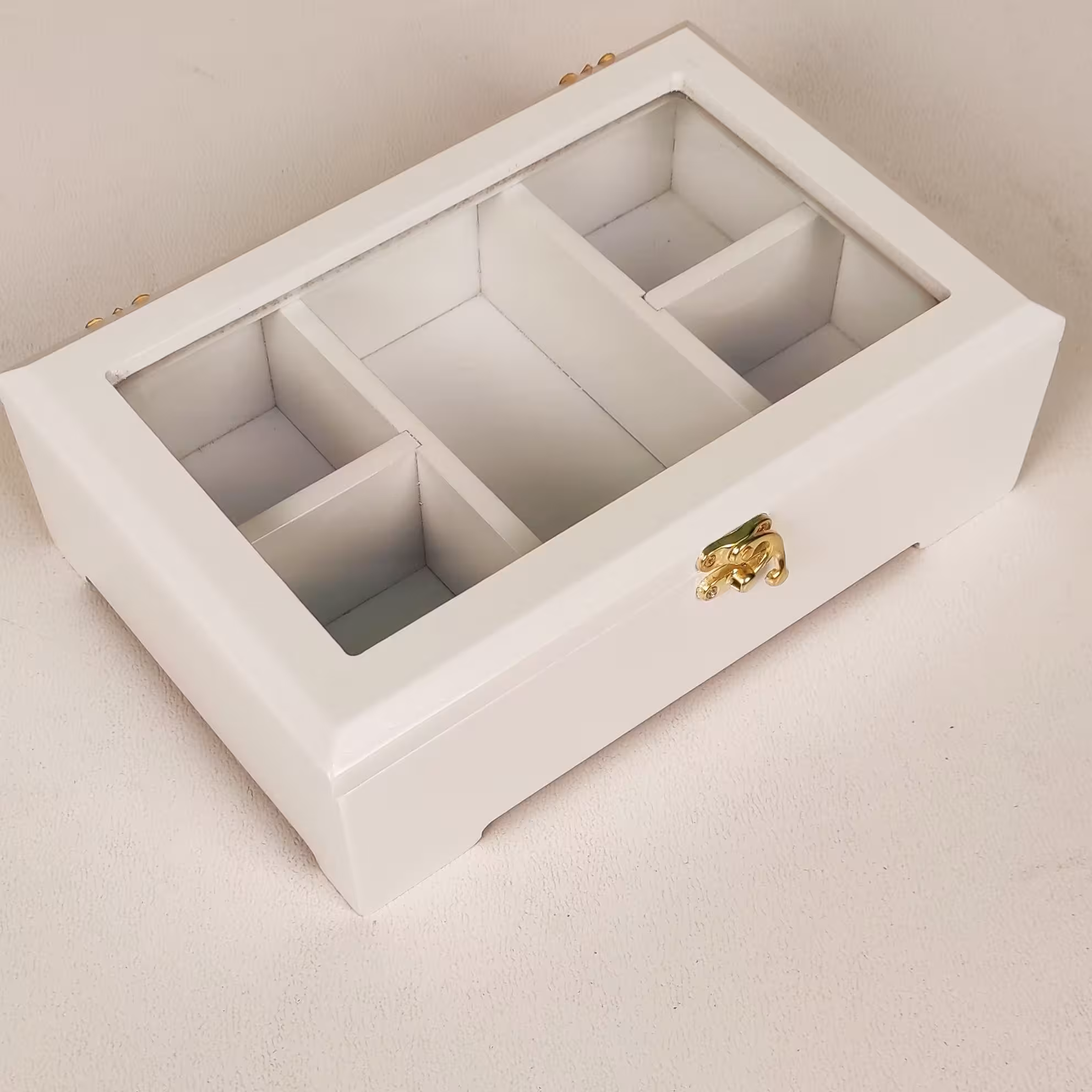 جعبه چای کیسه ای دکورستیک پنج پارته پایه چوبی پس کرایه