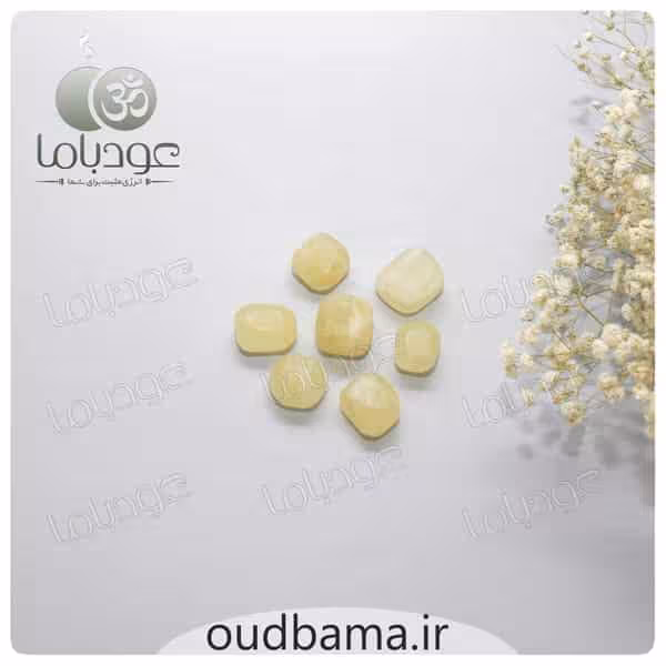 سنگ کلسیت زرد اصل تامبل تقویت انرژی و چاکرا درمانی