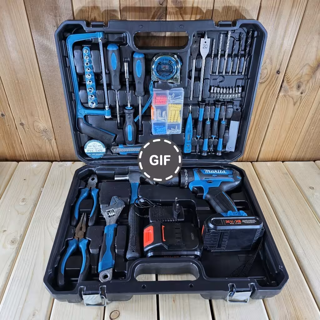 مجموعه دریل شارژی چکشی 36 ولت طرح ماکیتا مدل B-kitblue