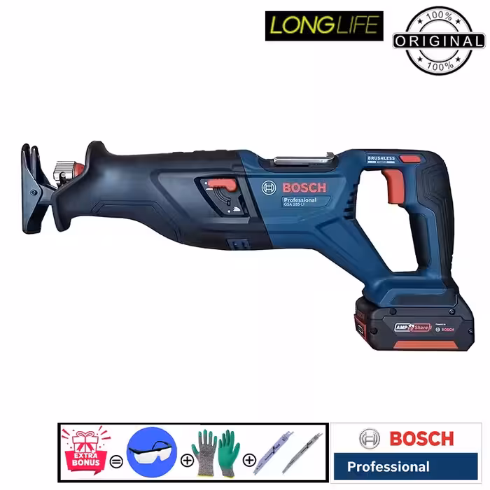 اره افقی بر 18 ولت شارژی 5 آمپر ساعت بوش مدل GSA 185 li 5AH