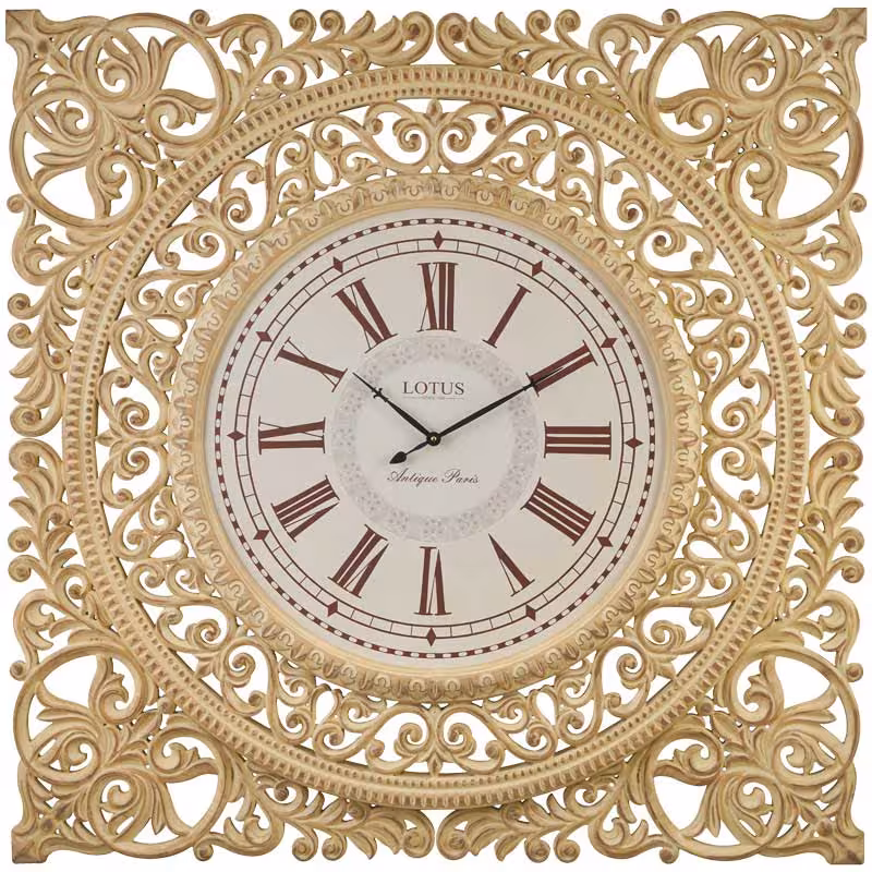 ساعت دیواری چوبی مدل VITTORIA کد LO-1980wh رنگ WHITEWASH