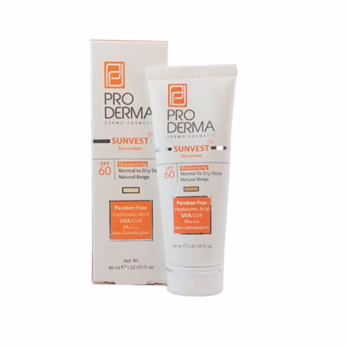 کرم ضد آفتاب پوست خشکspf60 حجم 40ml پرودرما- Pro Derma