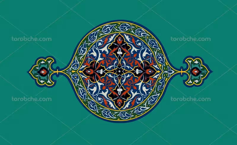 وکتور ترنج تذهیب زرد | گرافیک با طعم تربچه