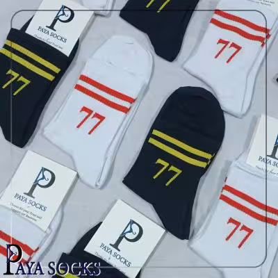 جوراب ورزشی طرح 77 پک 12عددی