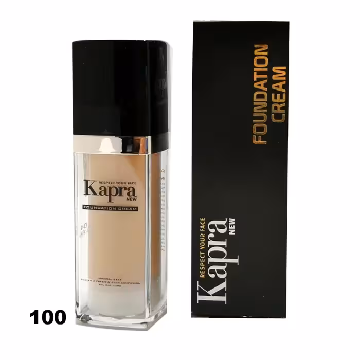 کرم پودر پمپی مینرال کاپرا شماره 100 Kapra بژ طلایی روشن