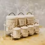 BVK بی وی کی  پاسماوری 7 پارچه طرح ماژور کرم  VK815792