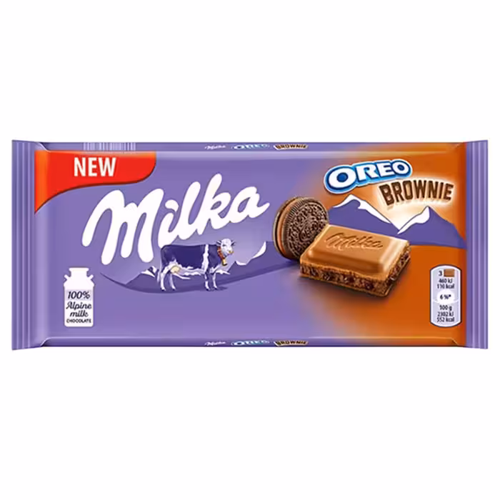 شکلات تخته ای میلکا با کرم اورئو براونی – 100 گرم